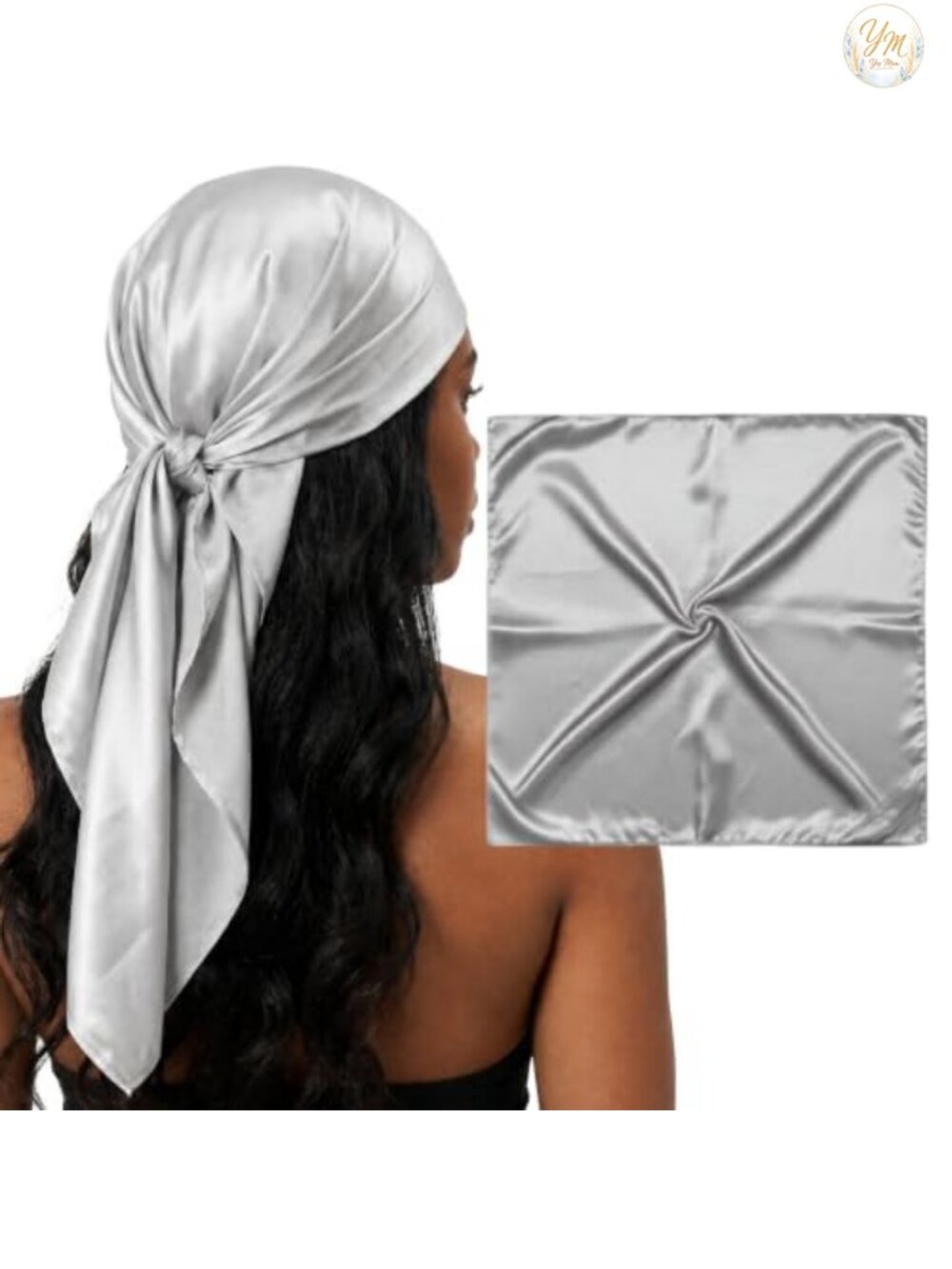 100% Mulberry Silk Head Scarf Bandana 19 Momme Grade 6A 36" Square